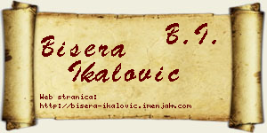 Bisera Ikalović vizit kartica